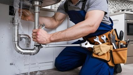 Technician using electronic equipment to detect a plumbing leak in Largo